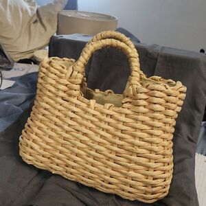 Magid Tan Woven Tote Bag